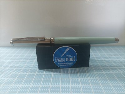 Caneta Tinteiro Hero 007 - Tampa de Aço - Cor Azul Claro