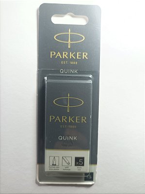 Tinta Parker Quink Preta Permanente - Cartucho com 5 Unidades
