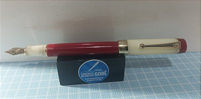 Caneta Tinteiro Jinhao Century 100 - Luxo Vermelho e Branco Fosco