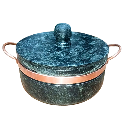 Panela De Pedra Já Curada Artesanal Criarte Com Tampa 1.5 L