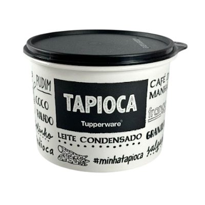 Tupper Tupperware Redondinha Caixa 500ml Tapioca Preto/Branco