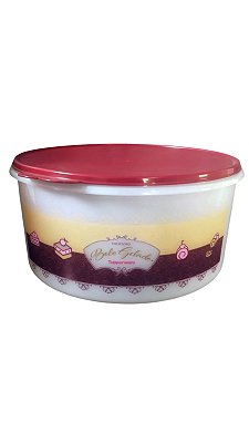 Tupperware Porta Tudo 10 Litros - Bolo Gelado Tampa Marsala