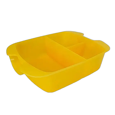 Tupperware Bandeja Retangular Dividida - Cristalwave Amarelo