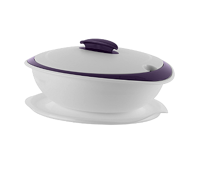 Tupperware Tigela Thermo 1,5 Litros Sem Colher - Beringela e Branco