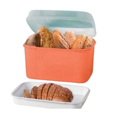 Tupperware Visualbox Com Bandeja 4,5 Litros - Laranja Tampa Transparente Bandeja Branca