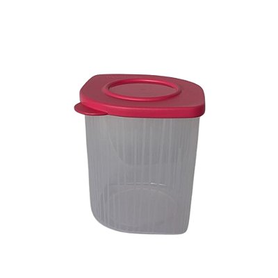Tupperware Fresh Box Quadrada 1 Litro - Translucida Tampa Flamingo