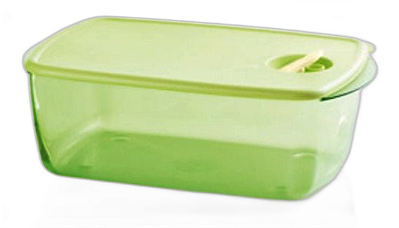 Tupperware Cristalware Retangular Policarbonato 3,5 Litros - Verde Limão