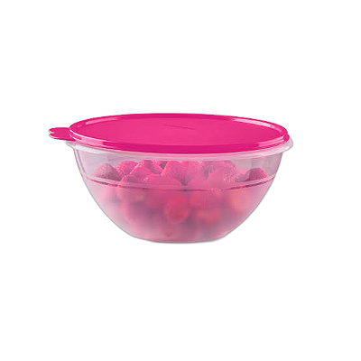 Tigela Maravilhosa 500ml - Transparente Tampa Rosa