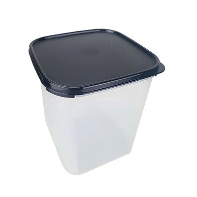 Pote Modular Quadrado 5,5 Litros - Transparente Tampa Preto Cosmo