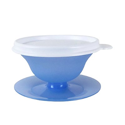 Tupperware Tacinha Com Tampa 130ml - Azul Translúcido Tampa Branca