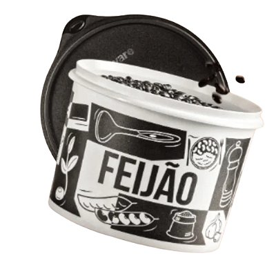 Tupperware Tupper Caixa 2,4 Litros Feijão - Pop Box Branco/Preto