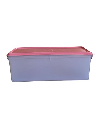 Tupperware Mega Caixa 6 Litros - Natural (Translucido Tampa Rosa Quartzo)