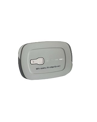 Tupperware Tigela Cristalwave Retangular Com Divisória GII 1 Litro - Cinza "100% Caseira, 0%Compartilhavel"