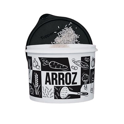 Tupperware Tupper Caxa Pop Box 2,4 Litros - Arroz Preto/Branco