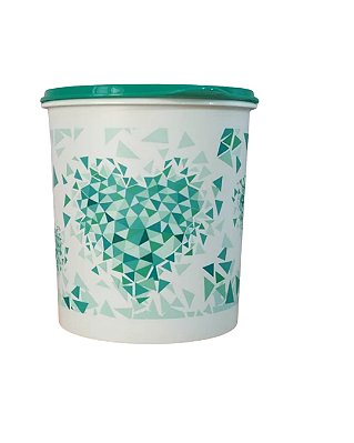Tupperware Tupper Caixa 3,7 Litros - Coração Tampa Verde