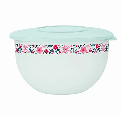 Tupperware Tigela Murano 2,5 Litros Azul - Pétalas Aquamarine Floral