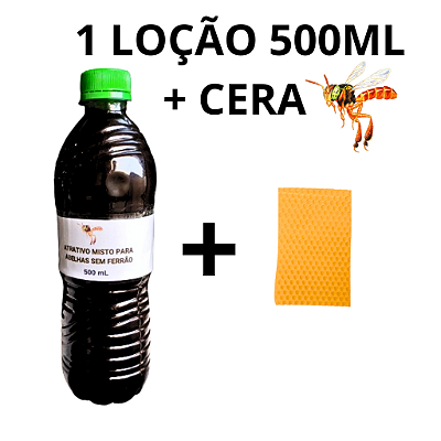 Loção Atrativa 500ml+CERA para captura de abelhas sem ferrão e enxames - Feromônio de abelhas