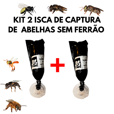 KIT 2 Iscas de Captura de abelhas sem ferrão + Manual
