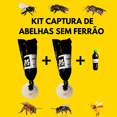 KIT 2 Iscas de Captura de abelhas sem ferrão +Atrativo 200ml e Manual