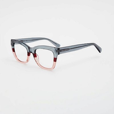 ÓCULOS DE GRAU TRITON EYEWEAR GATINHO ACETATO AZUL COM ROSA