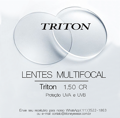 PAR DE LENTES DE GRAU MULTIFOCAL TRITON 1.50 CR - ATENDE TODOS OS GRAUS - DIGITAL COM CAMPO DE VISÃO INTERMEDIÁRIO
