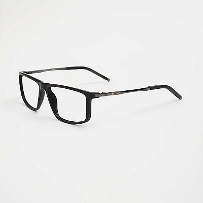 ÓCULOS DE GRAU TRITON EYEWEAR RETANGULAR ACETATO PRETO
