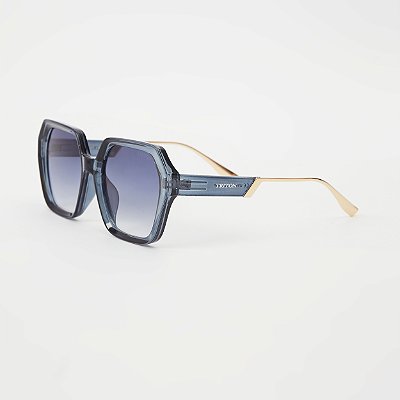 ÓCULOS DE SOL TRITON EYEWEAR HEXAGONAL ACETATO AZUL