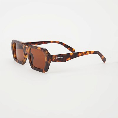 ÓCULOS DE SOL TRITON EYEWEAR RETANGULAR ACETATO TARTARUGA