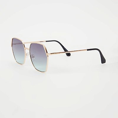 ÓCULOS DE SOL TRITON EYEWEAR HEXAGONAL METAL DOURADO