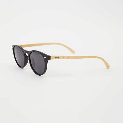 ÓCULOS DE SOL TRITON EYEWEAR POLARIZADO REDONDO ACETATO PRETO
