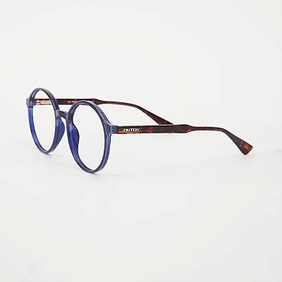ÓCULOS DE GRAU TRITON EYEWEAR REDONDO ACETATO AZUL