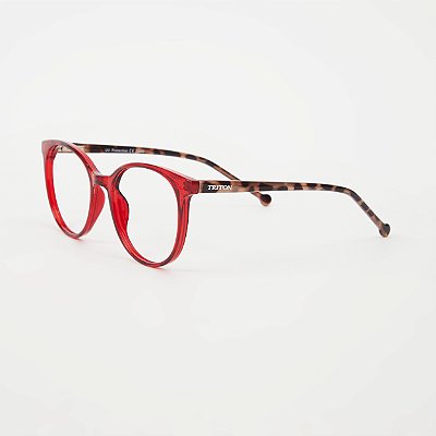 ÓCULOS DE GRAU TRITON EYEWEAR REDONDO ACETATO VERMELHO