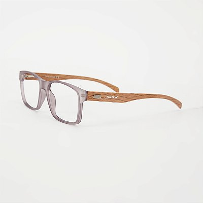 ÓCULOS DE GRAU TRITON EYEWEAR RETANGULAR ACETATO CINZA