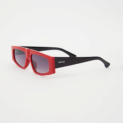 ÓCULOS DE SOL TRITON EYEWEAR RETRÔ ACETATO VERMELHO