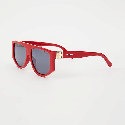 ÓCULOS DE SOL TRITON EYEWEAR RETRÔ ACETATO VERMELHO