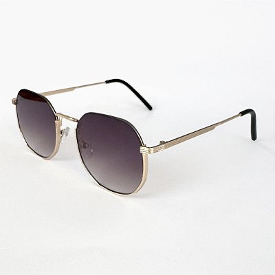 ÓCULOS DE SOL TRITON EYEWEAR HEXAGONAL METAL DOURADO