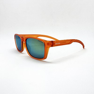 ÓCULOS DE SOL TRITON EYEWEAR QUADRADO ACETATO LARANJA