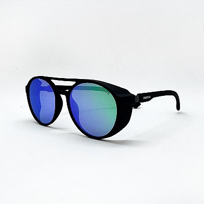 ÓCULOS DE SOL TRITON EYEWEAR REDONDO ACETATO PRETO