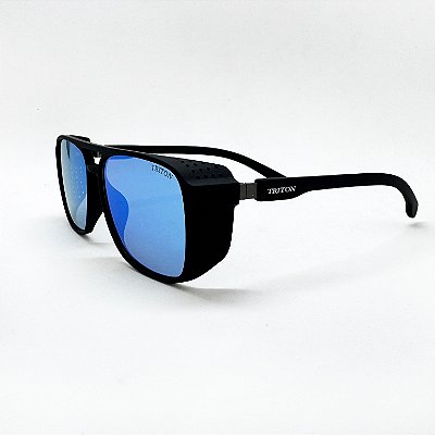 ÓCULOS DE SOL TRITON EYEWEAR QUADRADO ACETATO PRETO