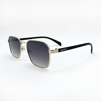 ÓCULOS DE SOL TRITON EYEWEAR QUADRADO METAL DOURADO
