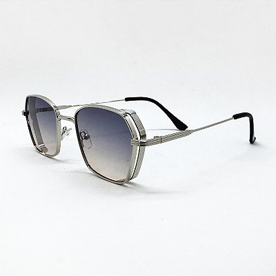 ÓCULOS DE SOL TRITON EYEWEAR QUADRADO METAL PRATA