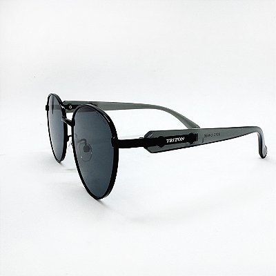 ÓCULOS DE SOL TRITON EYEWEAR REDONDO METAL PRETO