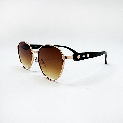 ÓCULOS DE SOL TRITON EYEWEAR REDONDO METAL DOURADO