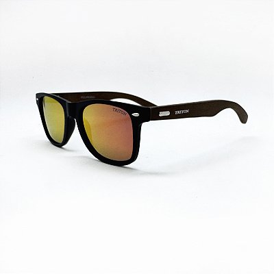 ÓCULOS DE SOL TRITON EYEWEAR POLARIZADO QUADRADO ACETATO PRETO