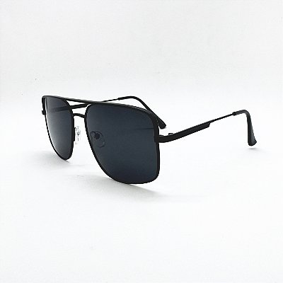 ÓCULOS DE SOL TRITON EYEWEAR POLARIZADO QUADRADO METAL PRETO