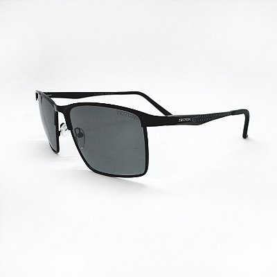 ÓCULOS DE SOL TRITON EYEWEAR POLARIZADO QUADRADO METAL PRETO