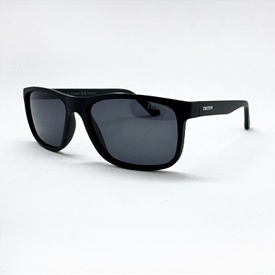 ÓCULOS DE SOL TRITON EYEWEAR POLARIZADO QUADRADO ACETATO PRETO