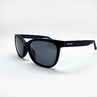 ÓCULOS DE SOL TRITON EYEWEAR POLARIZADO QUADRADO ACETATO PRETO