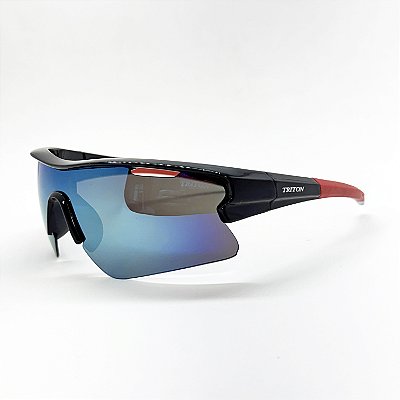 ÓCULOS DE SOL TRITON EYEWEAR ESPORTIVO ACETATO PRETO