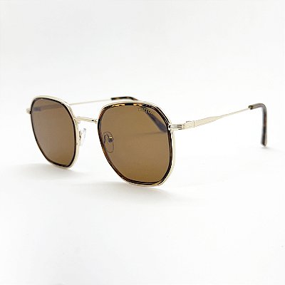 ÓCULOS DE SOL TRITON EYEWEAR QUADRADO METAL DOURADO